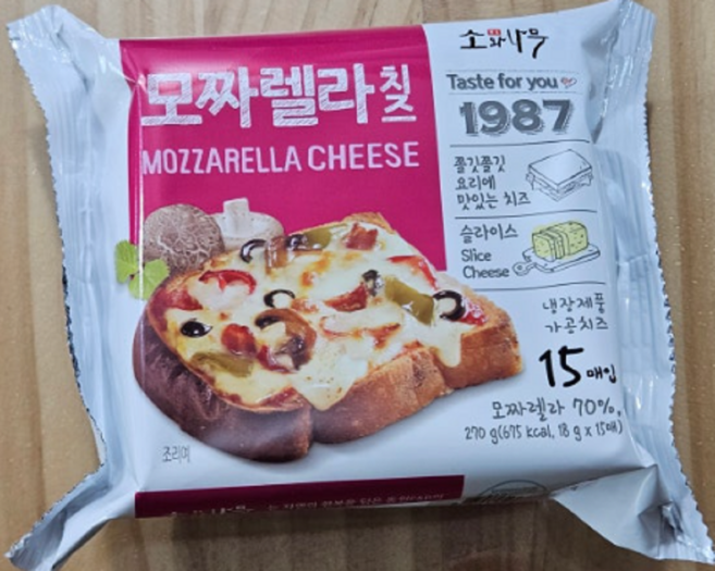 동원 소와나무 모짜렐라 슬라이스 치즈, 2개, 270g