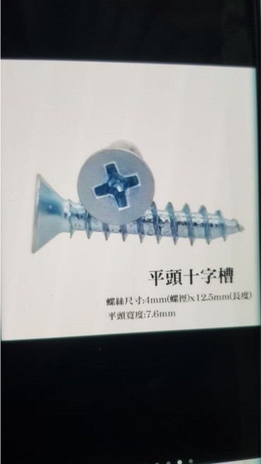 鍍鋅十字槽自攻螺絲 平頭螺絲, 1個, 鍍鋅螺絲-10支 4mmx12.5mm,訂單滿６０元才出貨