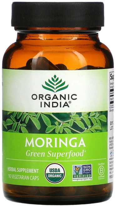 Organic India 모링가 베지 캡슐 90정, 1개 - 쿠팡