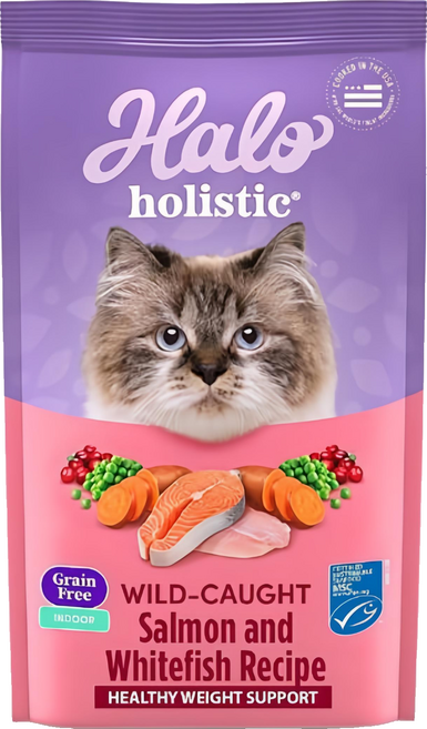 Halo 嘿囉 成貓用 無穀乾糧, 野生鮭魚燉白魚, 300g, 1袋