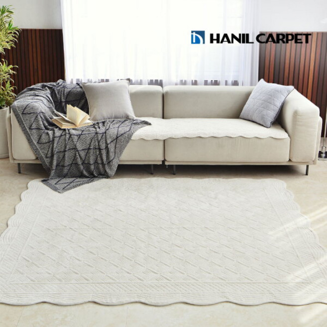 [한일카페트] (99ZONE) 모던퀼팅 극세사 워싱 카페트 스프레드 200x230