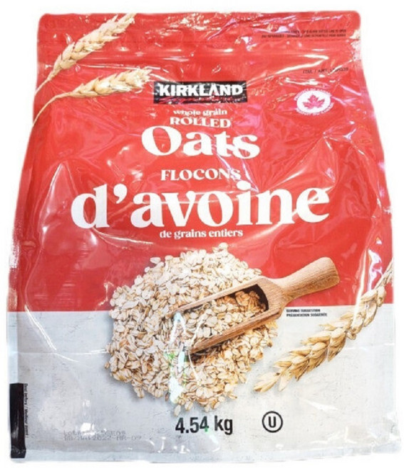 커클랜드 압착 귀리 오트밀 롤드 코스트코 이유식 대용량 오버나이트 오나오, 1개, 4.54kg