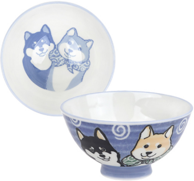 일본 도자기 재팬 시바견 밥공기 국공기 택1, 1개