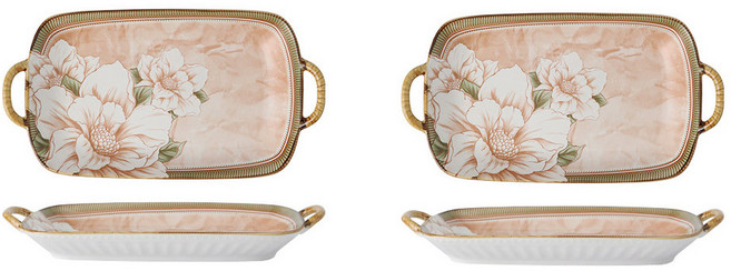 니치유 북유럽 동백꽃 홈식기세트, C 12인치 오븐 접시2개