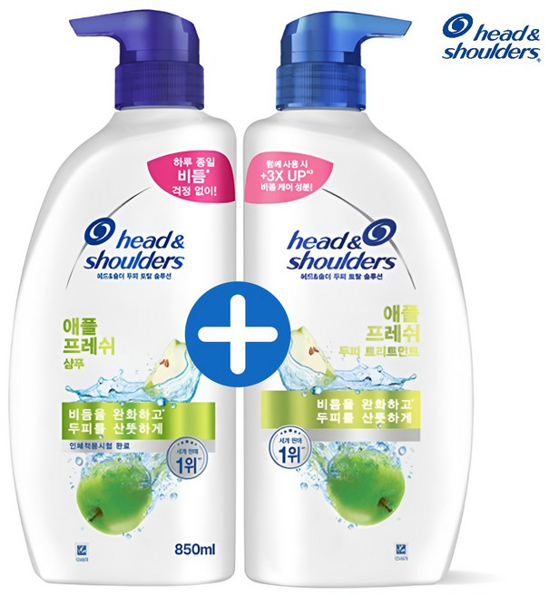 헤드앤숄더 애플 프레쉬 샴푸&린스 세트, 850ml, 1세트