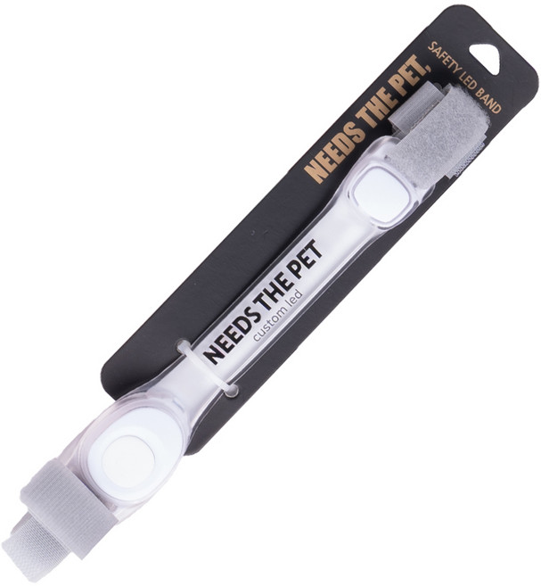 니즈더펫 강아지 야광 LED 밴드 목걸이, 화이트, 1개