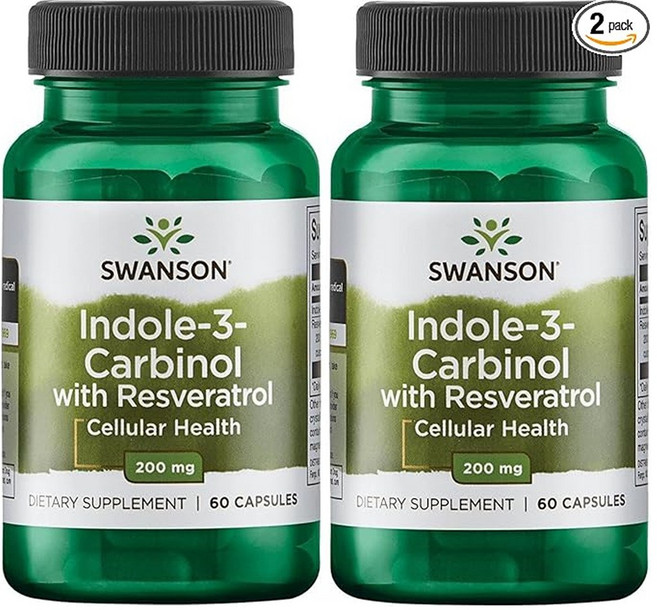 Swanson Indole-3-Carbinol with Resveratrol 스완슨 인돌-3-카비놀 레스베라트롤, 2개, 60정