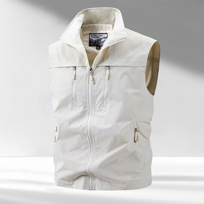 Neirny 남자 빅사이즈 집업 조끼 베스트 봄 가을 루즈핏 야상 캐주얼 코트 빅포켓 낚시 간절기 오버핏 카고 베스트
