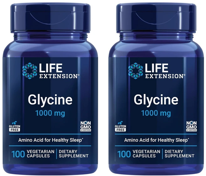 라이프익스텐션 글리신 1000mg 베지테리안 캡슐, 100정, 2개 - 쿠팡