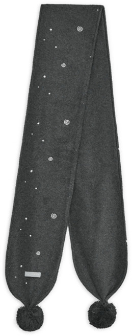 [허그유어스킨] 엠보 폼폼 플리스 머플러 (차콜)