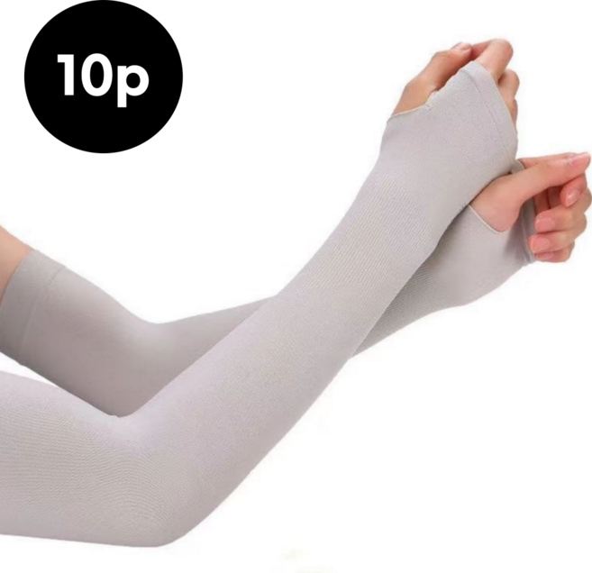 에버스타 자외선 차단 손가락 쿨 팔토시 2p x 5 세트 남녀공용, 5세트, 그레이