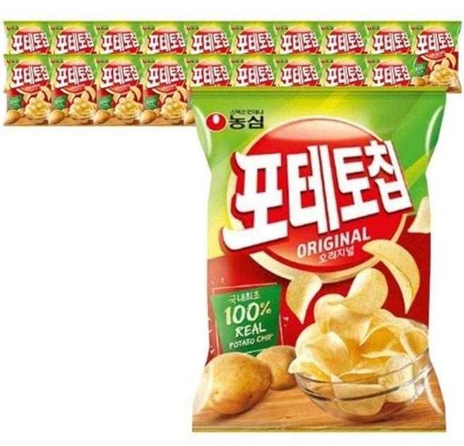 동서식품 농심 포테토칩 오리지널 60g x 20봉, 20개