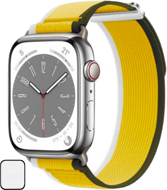 NUBASE 애플워치 호환 울트라 버클 스포츠루프 트레일루프 스트랩, 선플라워, 1개