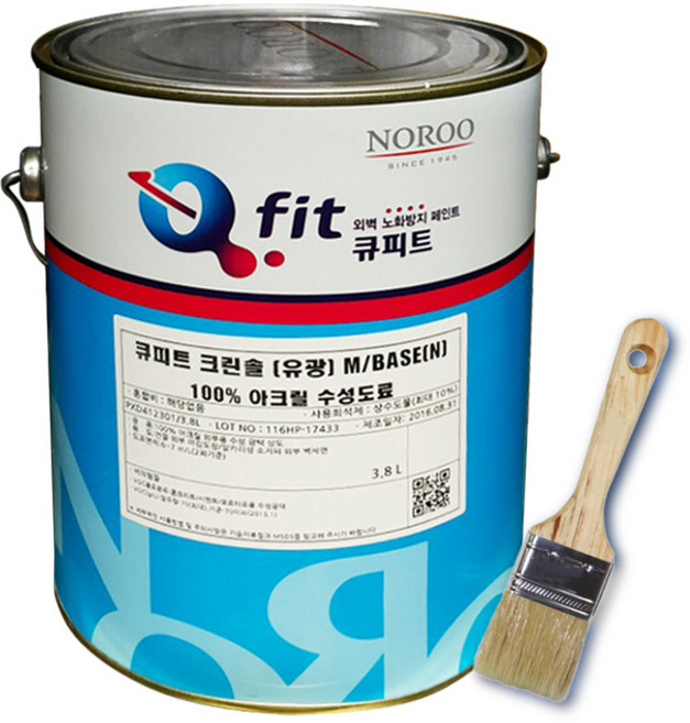 노루페인트 크린솔 4리터 유광 친환경 내외부 아크릴페인트, -화이트, 1개