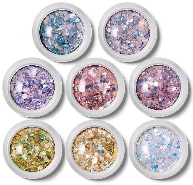 머메이드 그라데이션 글리터 8종 세트, 1개