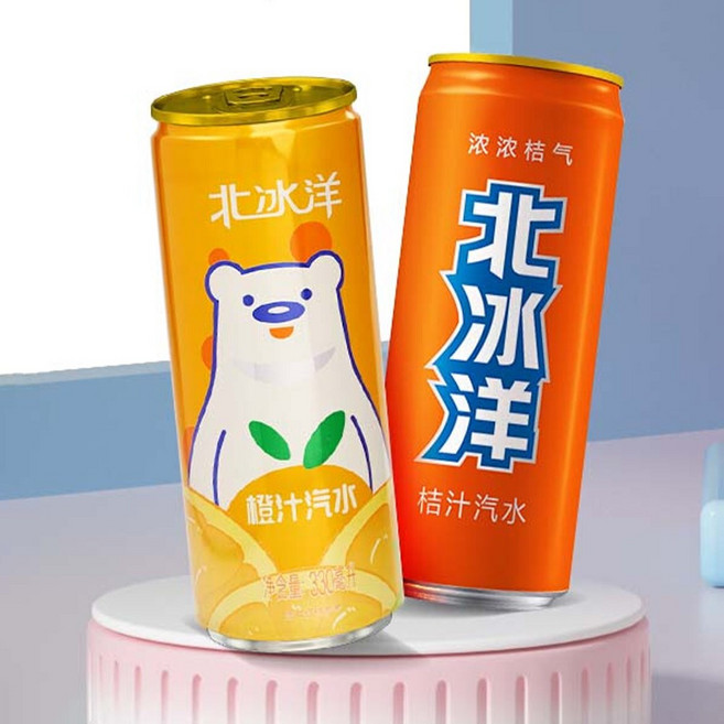 북빙양 탄산음료 과일맛 중국 음료수 옛날 사이다 감귤맛, 24개, 330ml