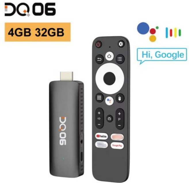 안드로이드 스마트 TV 티비 스틱 블루투스 리모컨 Q06 ATV 미니 TV 스틱 12 박스 Allwinner H618 쿼드 코어 Cortex A53 지지대 8K 비디오 4K, 2) 4G3G2, 1개