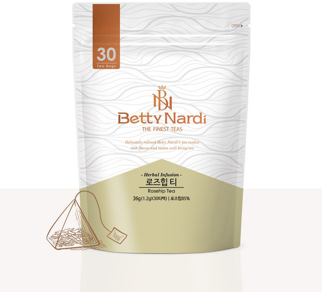 베티나르디 로즈힙 30티백, 1개, 30개입, 36g