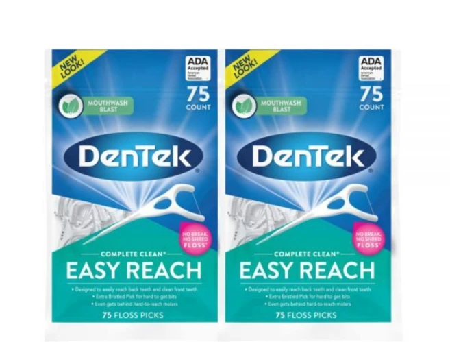 덴텍 컴플리트 클린 이지 리치 치실 픽스 고급 불소 코팅 구강청결제 블라스트 맛 75개입 2팩, 75개 (2팩), 픽 - 쿠팡