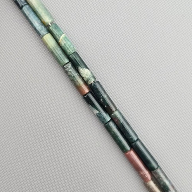 비즈톡 [J1-304-09]원석 원통 막대 파이프 4x14mm 인도마노 반줄(약18cm)