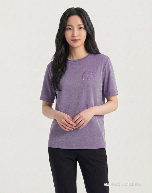 크로커다일레이디 메탈 로고 반팔 티셔츠_CLCMTS103