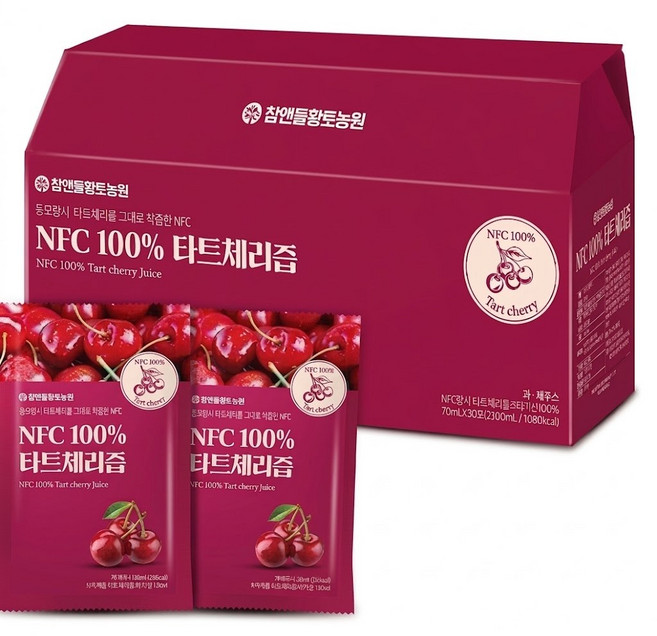 참앤들 황토농원 NFC착즙 타트체리주스 수면개선, 70ml, 30개