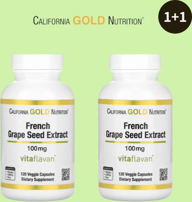 CGN 포도씨추출물 폴리페놀 고약사 120캡슐 4개월분 2개, 120정 - 쿠팡