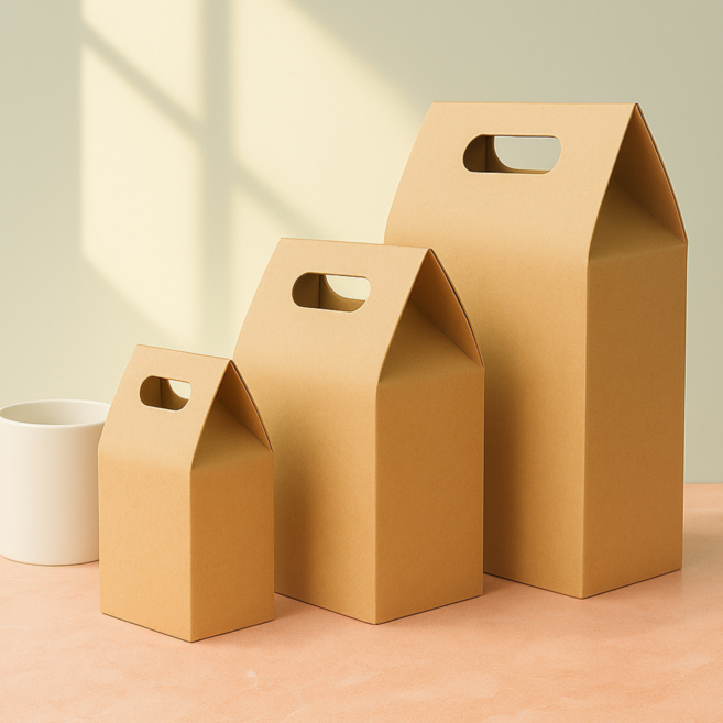 잇츠K 손잡이 답례 포장상자 /선물 수건 다용도, 30개, 손잡이 크라프트