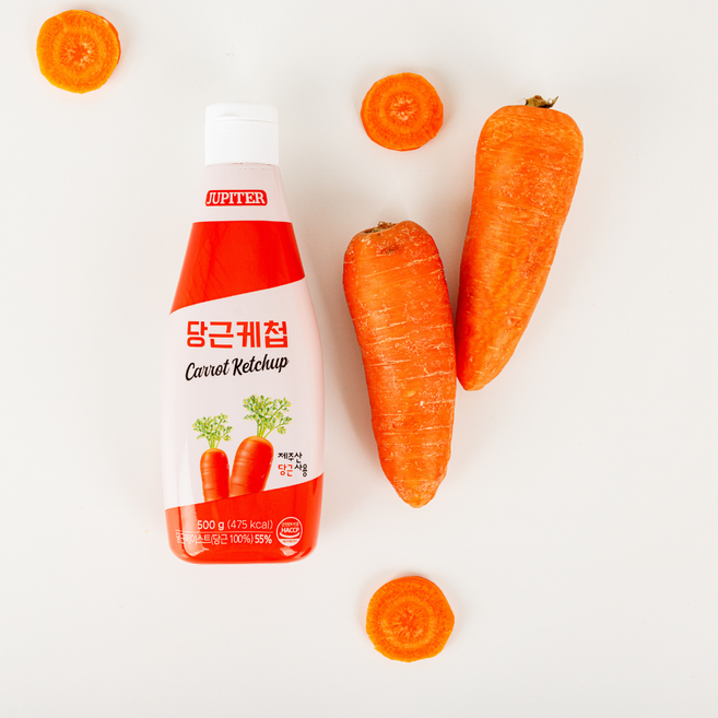 쥬피터 토마토 맛 제주산 당근 케첩 500g 건강한 아기 케찹 소스, 1개