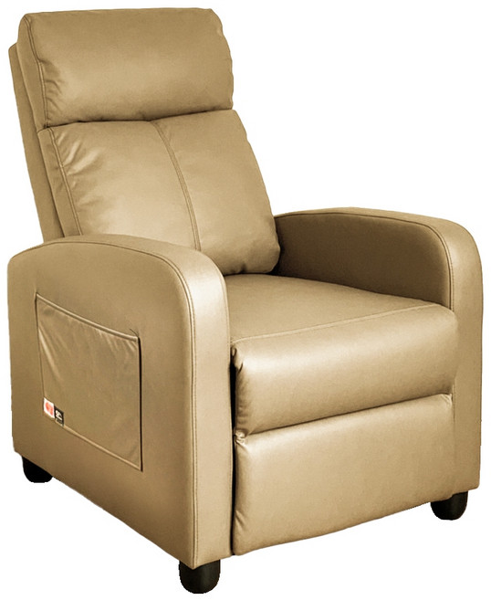 【JUSTBUY】哥本哈根可調式單人沙發床 懶人沙發 休閒美容躺椅, 高級科技貓抓布-奶茶色, 1個