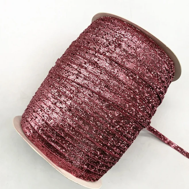 신제품 반짝이 벨벳 리본 6mm 탄력 없음 싱글 페이스 리본 머리띠 클립 보우 장식, 23 18, 01 6mm(5yards)