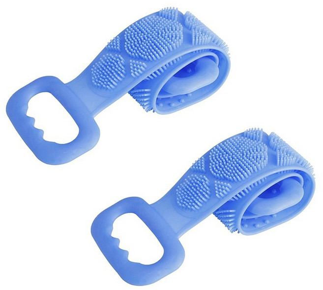 딜메이트 실리콘 등밀이 때밀이 샤워 타올, BLUE2P, 2개