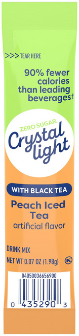 크리스탈 라이트 무설탕 복숭아 아이스 티 온더고 분말 음료 Crystal Light Drink Mix 1 Packet for Convenient On-the-Go Flavor, 0.7 Ounce (Pack of 1), Powdered Peach Tea, 1개, 1g, 1개입