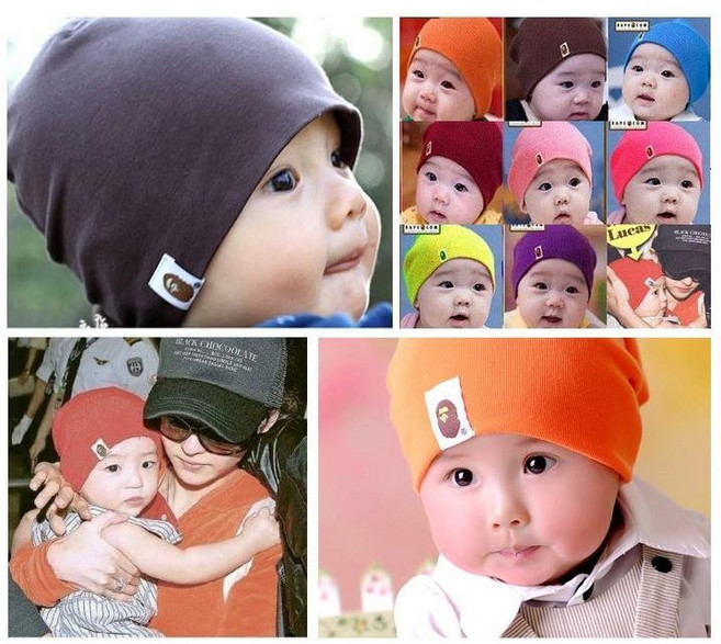 純棉嬰幼兒春秋季款針織加厚帽子