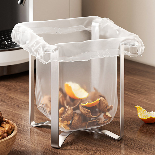 미블룸 다용도 접이식 싱크대 음식물 스테인리스 거치대, 실버, 1개