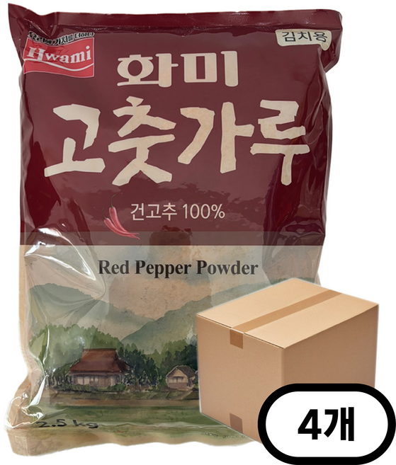 화미 고춧가루 김치용, 2.5kg, 4개