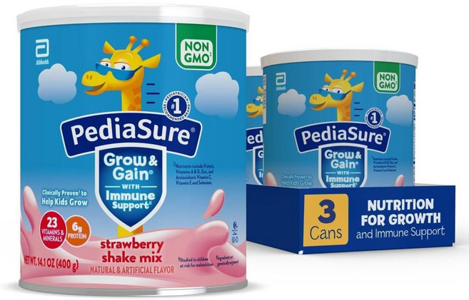 그로우 앤 게인 이뮨 서포트 쉐이크 믹스 파우더 딸기맛 3개 24회분, 400g