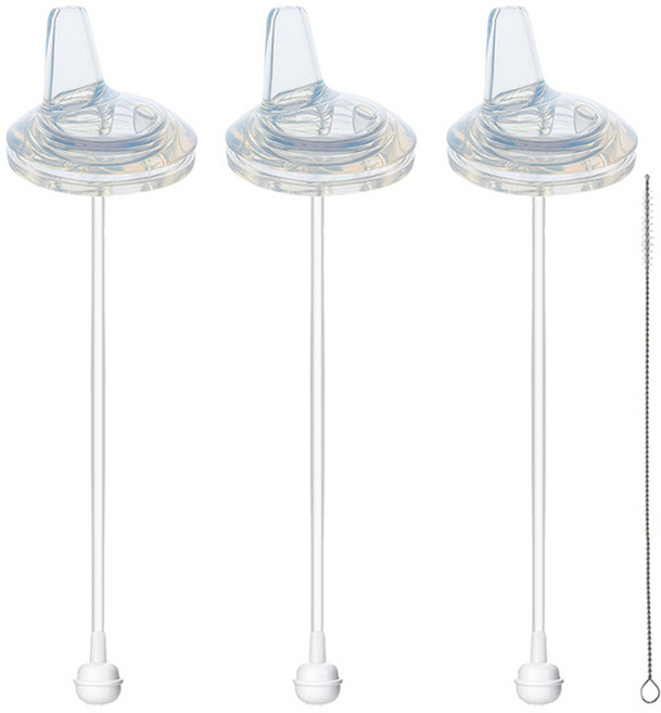 더블하트 그로미미 유피스 와이드형 젖병호환 스파우트빨대 (세척솔), 3개