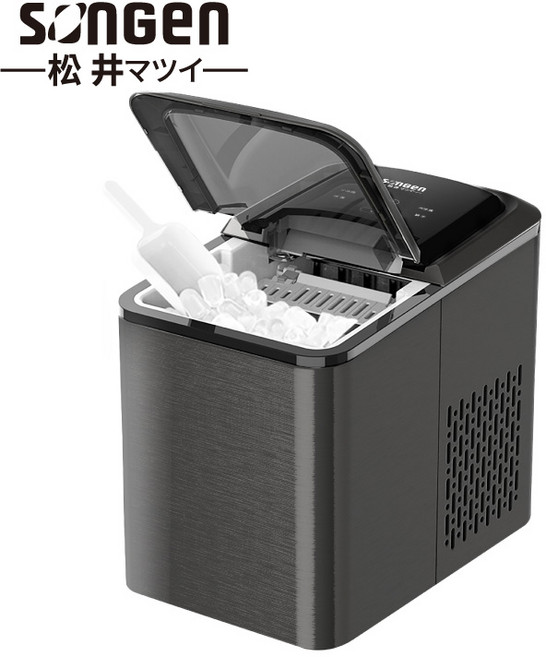 SONGEN 松井製冰機，6分鐘快速製冰，子彈圓頭冰，自動清洗功能，居家露營適用, SG-IC06E