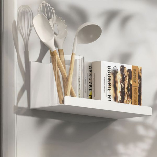 냉장고 자석수납 선반 화이트 무타공 설치 정리 N724, 단품, 1개, 모델명/품번