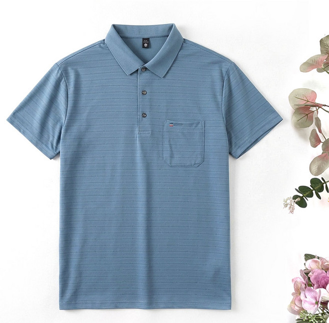 국민할배 할아버지옷 여름 포켓 자수 포인트 카라 반팔 티셔츠[[SHM-16_766] 아빠옷 요양원옷