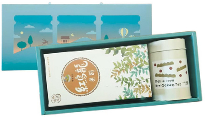 台東限定 人氣 紅烏龍茶餅禮盒, 1個, 茶餅18入盒裝+茶包10入