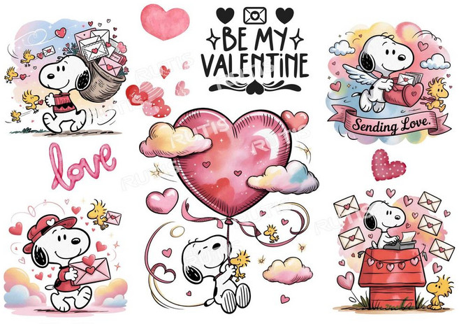 Snoopy 造型圖案 熱轉印貼紙, 1個, 藝術紙-A4