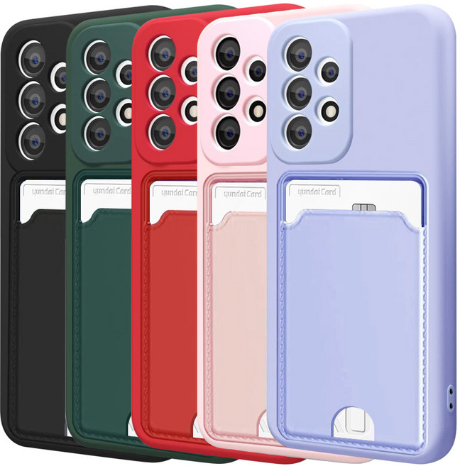 벌크온 갤럭시 A52 A52S 5G 카드 수납 포켓 카메라 보호 풀커버 실리콘 컬러 휴대폰 케이스