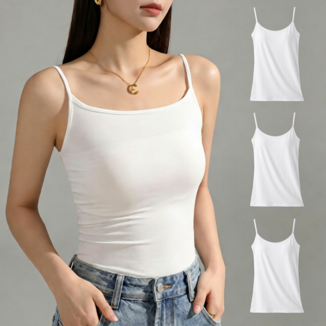 디어스킨 여성용 모달 소재 스판 끈나시 3p