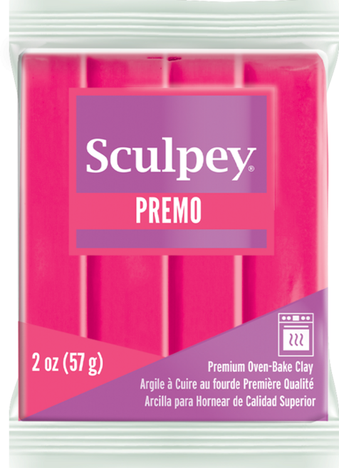 스컬피 프레모 57g (Premo 2oz) 전문가용 폴리머클레이, Fluorescent Pink(형광분홍)