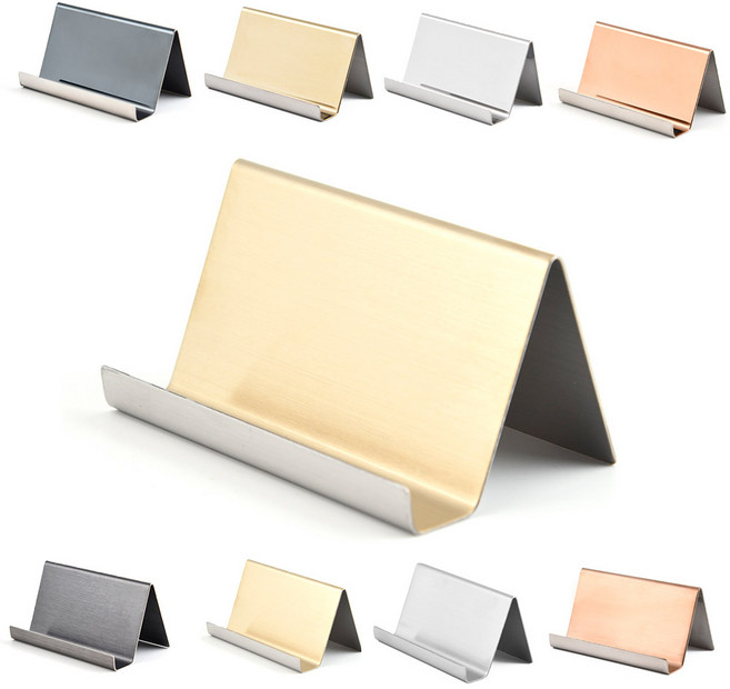 더블리스 메탈 명함 꽂이 거치대, 무광샴페인골드, 1개