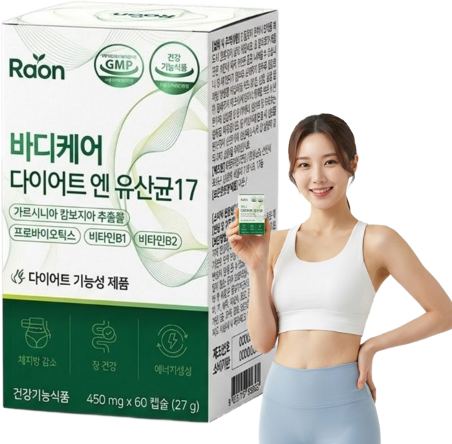 체지방감소 17종 다이어트 유산균 식약청인증 프로바이오틱스, 1개, 60정