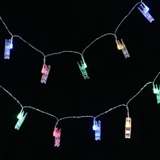 20구 LED 클립 집게 전구(3m) (컬러)