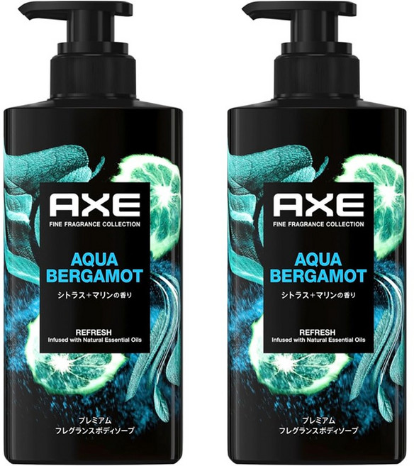 AXE 악스 프리미엄 프레그런스 아쿠아 베르가못 남성용 바디소프 440g 2개 일본 땀냄새